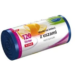 ⁨Worki na śmieci 120L z uszami wytrzymałe (20szt) niebieskie (HD-LD) STELLA ST1-WNS-9732V1⁩ w sklepie Wasserman.eu