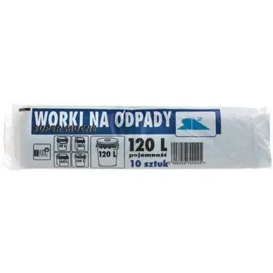 ⁨Worki na śmieci LDPE 120L czarne(10 szt) 70cm/110cm⁩ w sklepie Wasserman.eu