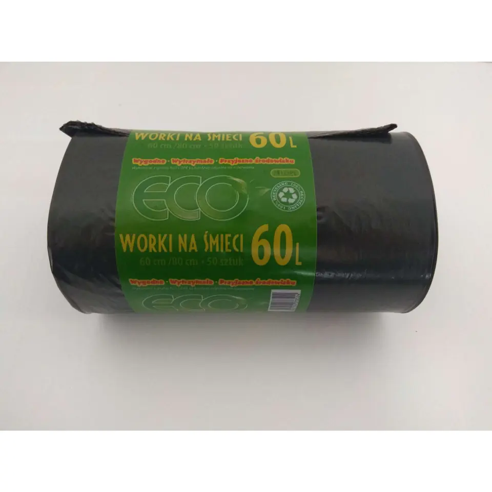 ⁨Worki na smieci 60L LDPE czarne (50szt) 60cm/80cm⁩ w sklepie Wasserman.eu