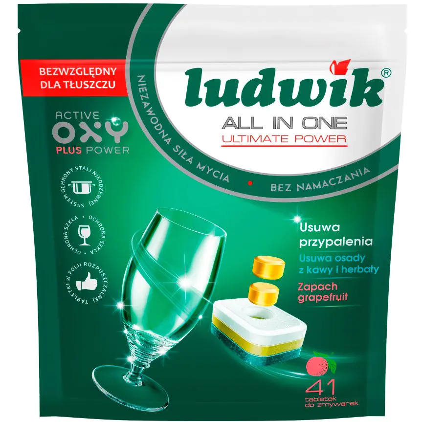 ⁨Dishwasher tablets LUDWIK(41 tablets) grapefruit fragrance All In One 228706⁩ at Wasserman.eu