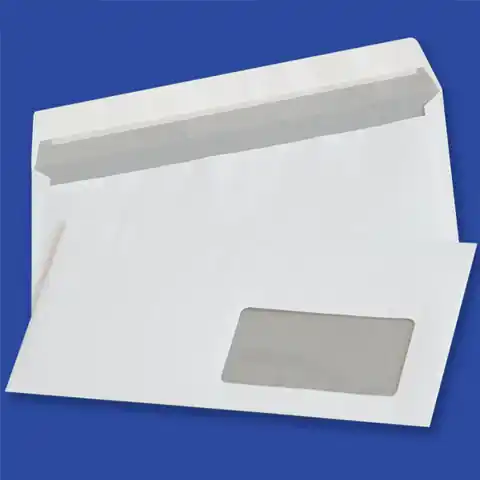 ⁨Koperty DL HK białe 80g okno prawe 45x90mm z paskiem (1000szt.) NC 11232210⁩ w sklepie Wasserman.eu