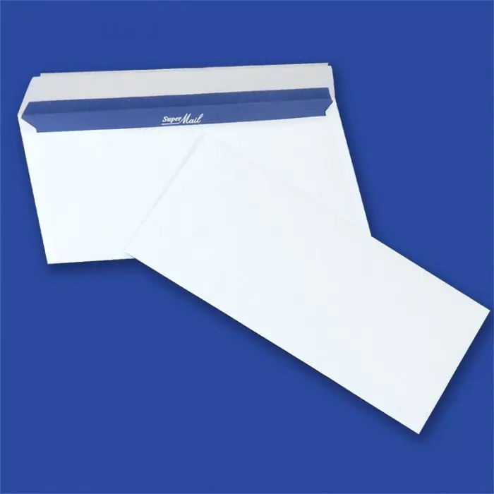 ⁨SUPER MAIL DL HK white envelopes (400 pcs) 100g NC self-adhesive with 11239030 strip⁩ at Wasserman.eu