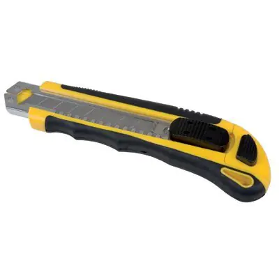 ⁨Packing knife PROFESSIONAL with lock yellow-black, rubber handle 7948001PL-99 DONAU⁩ at Wasserman.eu