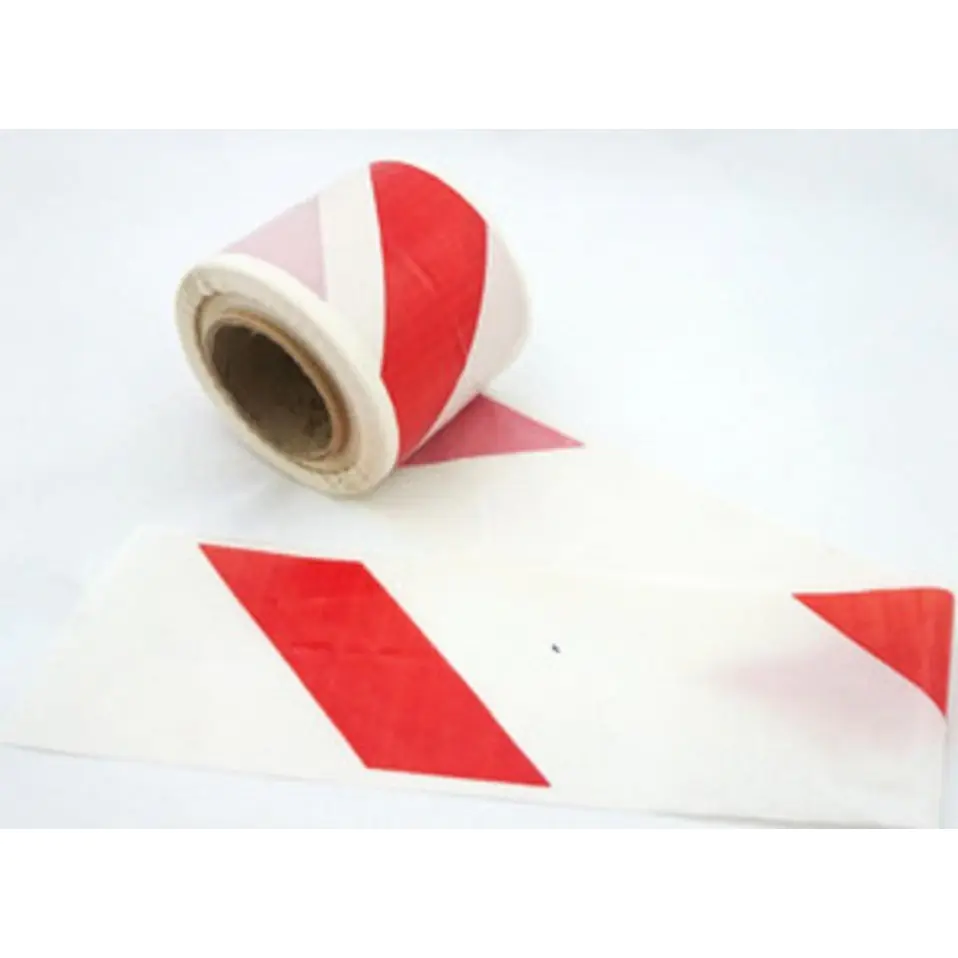 ⁨Warning tape 80mm x 100m white-red⁩ at Wasserman.eu