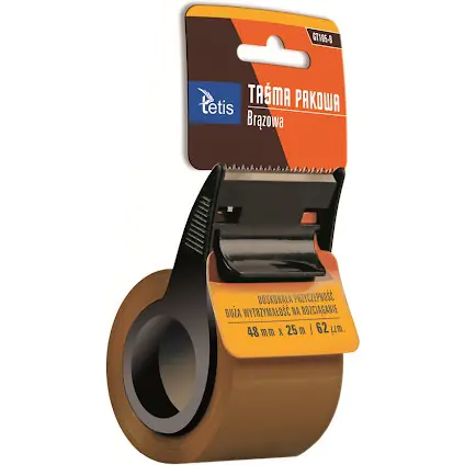 ⁨Packing tape brown 48x25m with ripper GT105-B TETIS⁩ at Wasserman.eu