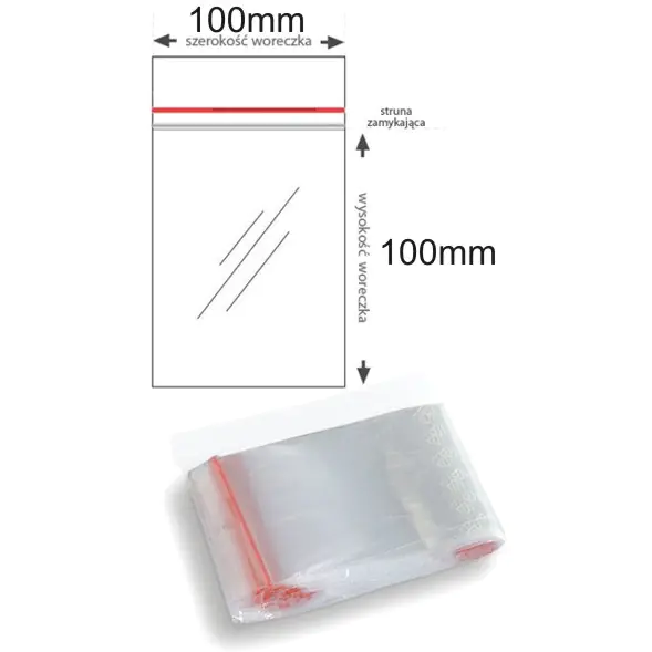 ⁨Torebki strunowe 100x100mm (100szt)⁩ w sklepie Wasserman.eu