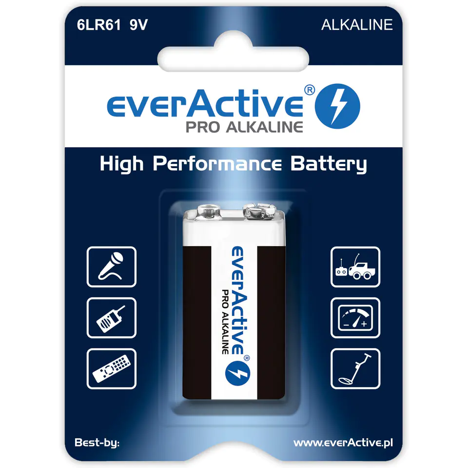 ⁨Bateria EVERACTIVE Pro Alkaline 9V/6LR61 alkaliczna blister⁩ w sklepie Wasserman.eu