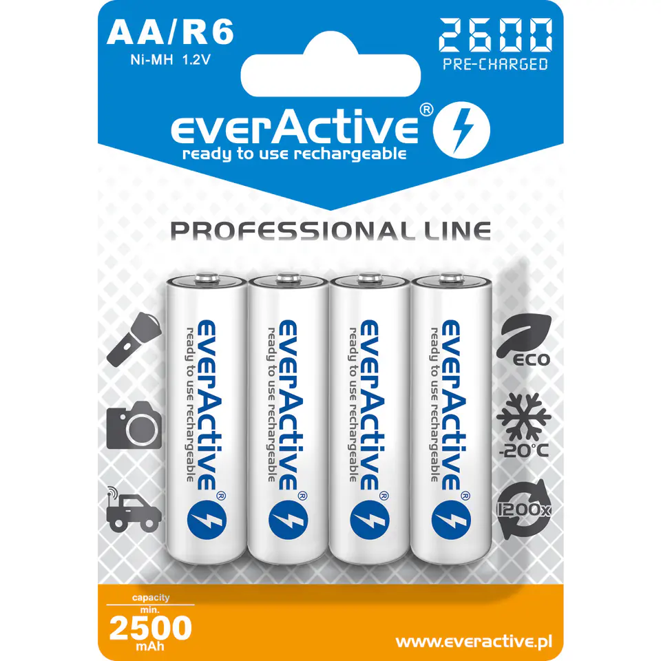 Akumulatorek EVERACTIVE Professional Line AA/HR6 2500mAh (4szt) w sklepie Wasserman.eu