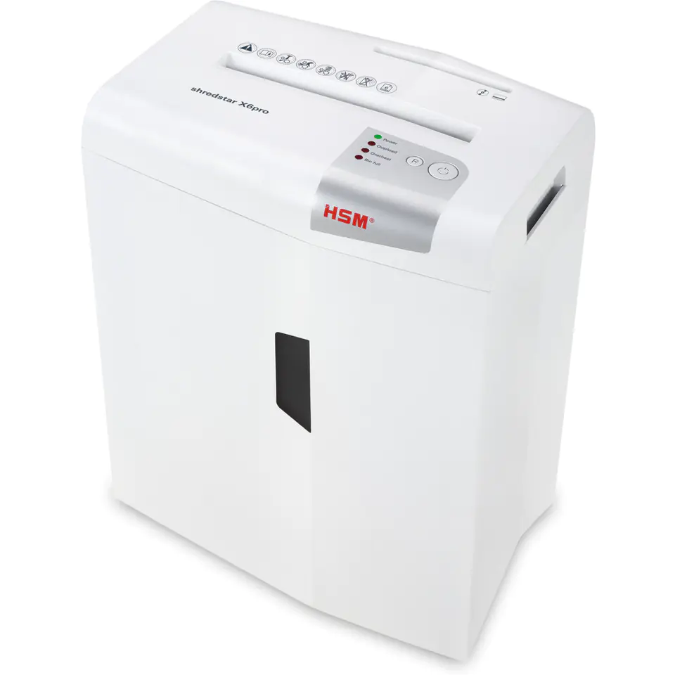 ⁨HSM X6pro paper shredder Particle-cut shredding 58 dB 22 cm Silver, White⁩ at Wasserman.eu