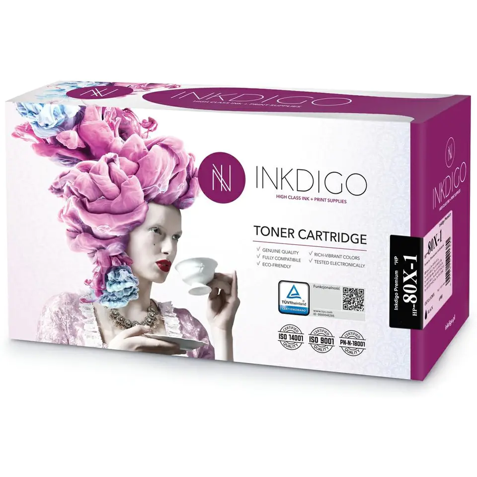 ⁨Laser Toner cartridge INKDIGO (HP-80X-1) black 6900str compatible HP (80X/CF280X)⁩ at Wasserman.eu