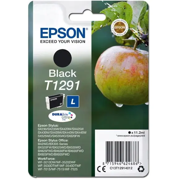 ⁨Ink Cartridge EPSON (T1291/C13T12914012) black 380str Sylus SX425W/525WD/BX305F⁩ at Wasserman.eu