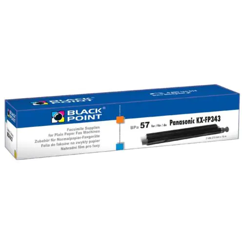 ⁨Folia do faksu BLACK POINT (BPPA57) zamiennik PANASONIC (KX-FA57A/KX-FA57X) KX-FP 343/363⁩ w sklepie Wasserman.eu