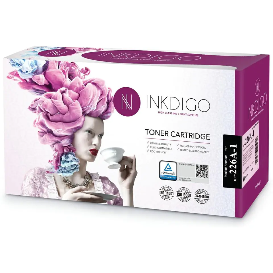 ⁨Laser Toner cartridge INKDIGO (HP-226A-1) black 3100str compatible HP (26A/CF226A)⁩ at Wasserman.eu
