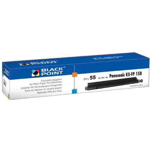 ⁨Fax film BLACK POINT (BPPA55) compatible PANASONIC (KX-FA55) KX-FP80/81/85/153/158⁩ at Wasserman.eu