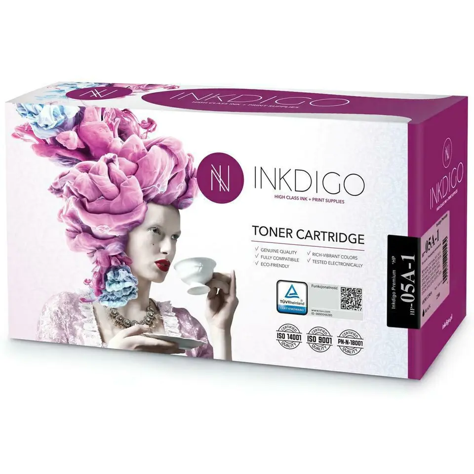 ⁨Laser Toner cartridge INKDIGO (HP-05A-1) black 2300str compatible HP (05A/CE505A)⁩ at Wasserman.eu