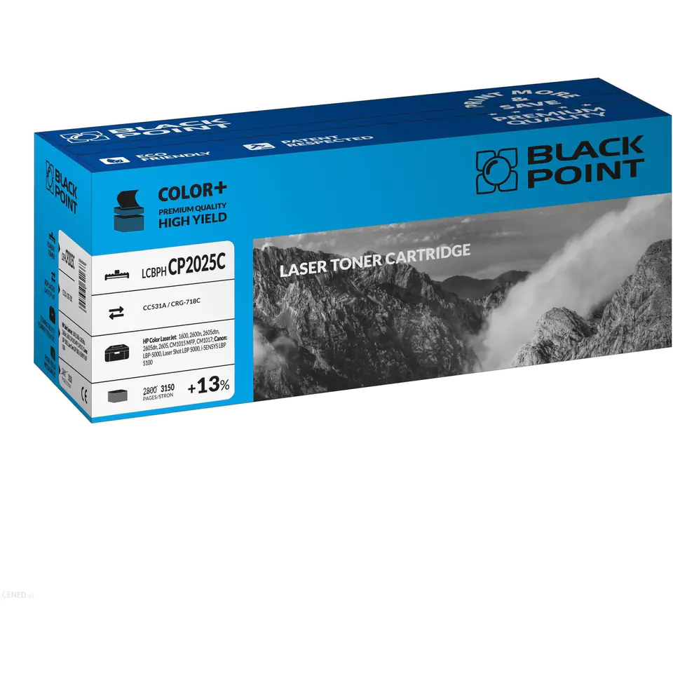 ⁨Laser Toner cartridge BLACK POINT (LCBPHCP2025C) blue 2800str compatible HP (304A/CC531A) CP2025/CM2320⁩ at Wasserman.eu