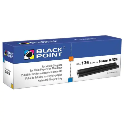 ⁨Folia do faksu BLACK POINT (BPPA136) zamiennik PANASONIC (KX-FA136) KX-F969/1010/1015⁩ w sklepie Wasserman.eu