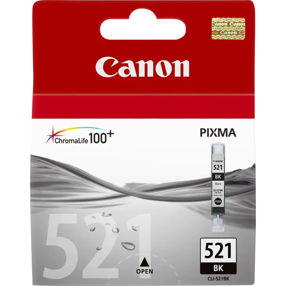 ⁨Ink cartridge CANON (CLI-521BK/2933B001) black photo 1200str iP3600/4600/MP540⁩ at Wasserman.eu