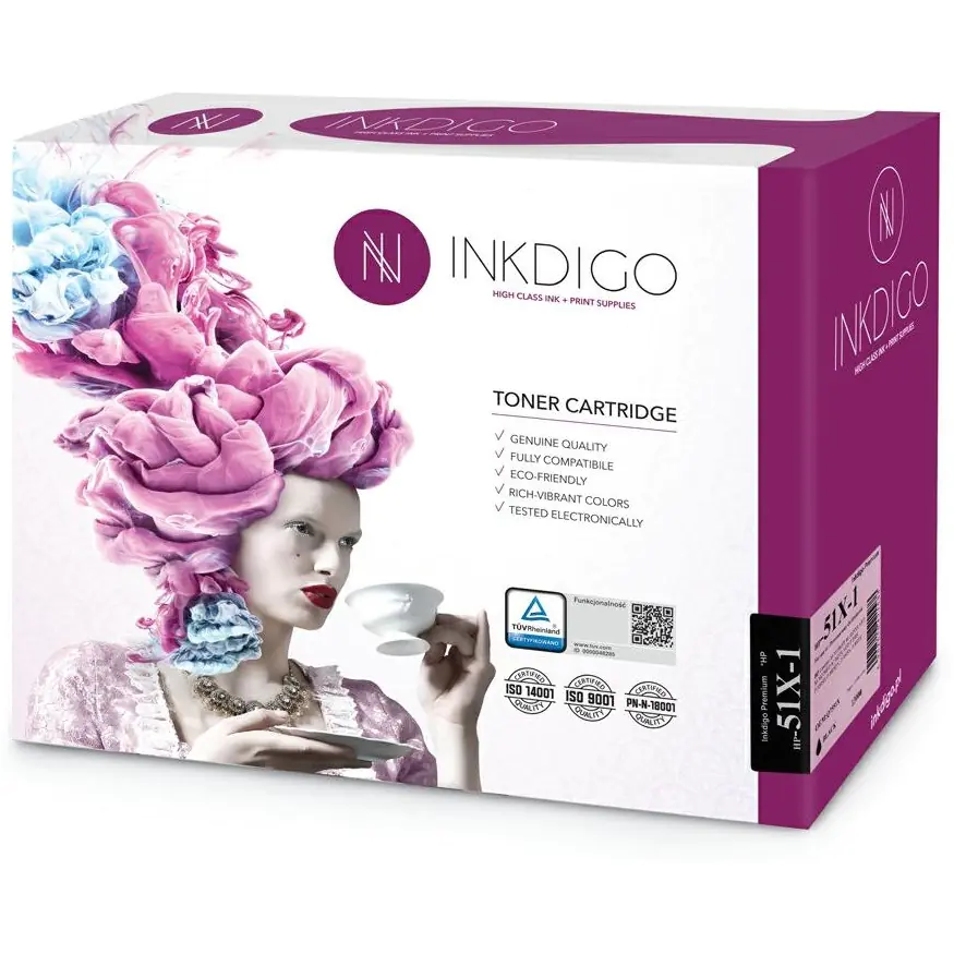 ⁨Laser Toner cartridge INKDIGO (HP-51X-1) black 13000str compatible HP (51X/Q7551X)⁩ at Wasserman.eu