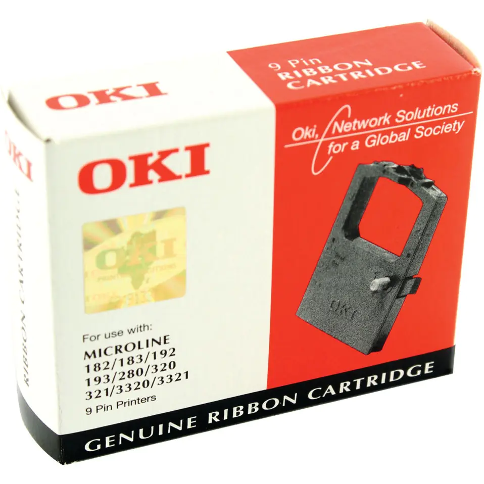 ⁨OKI tape (09002303) black 3m characters ML/182/183/193/280/320/321/3320⁩ at Wasserman.eu