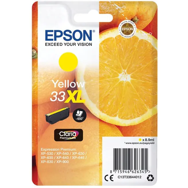 ⁨Ink cartridge EPSON (33XL/C13T33644012) yellow 650str⁩ at Wasserman.eu