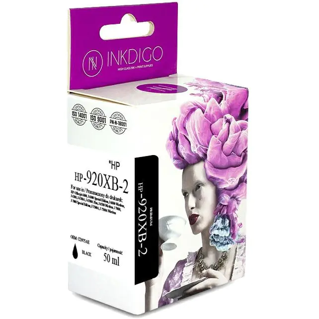 ⁨Ink cartridge INKDIGO (HP-920XB-2) black 55ml compatible HP (920XL/CD975AE)⁩ at Wasserman.eu