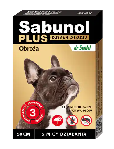 ⁨SABUNOL PLUS obroża przeciw pchłom i kleszczom dla psa 50 cm⁩ w sklepie Wasserman.eu