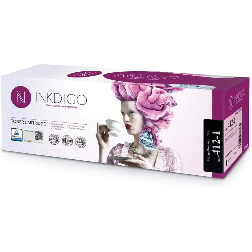 ⁨Toner INKDIGO (OK-412-1) czarny 3000str zamiennik OKI (45807102)⁩ w sklepie Wasserman.eu