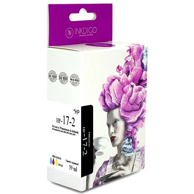 Ink cartridge INKDIGO (HP-17-2) colour 39ml compatible HP (17/C6625AE) at Wasserman.eu
