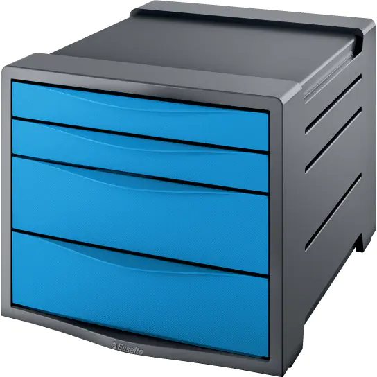⁨Container with 4 drawers EUROPOST VIVIDA blue ESSELTE 623961⁩ at Wasserman.eu