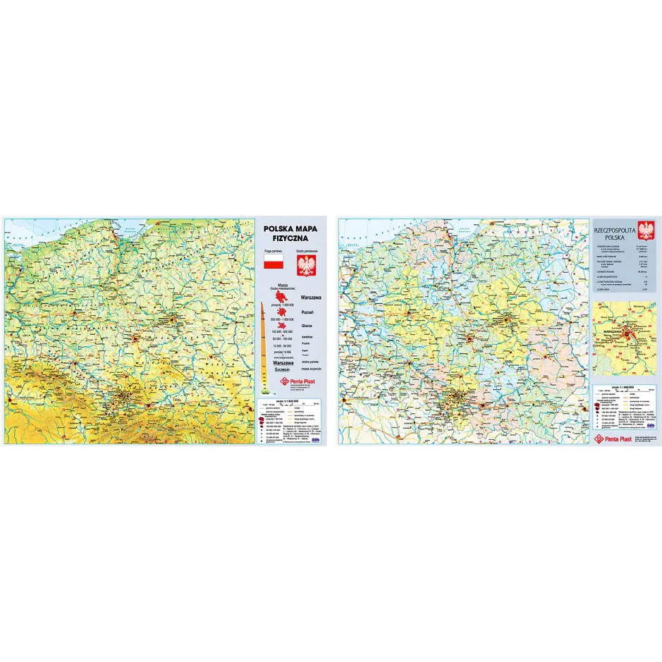 ⁨Double-sided underlay MAP OF POLAND 59x41.7cm 0318-0049-99 P PANTA PLAST⁩ at Wasserman.eu