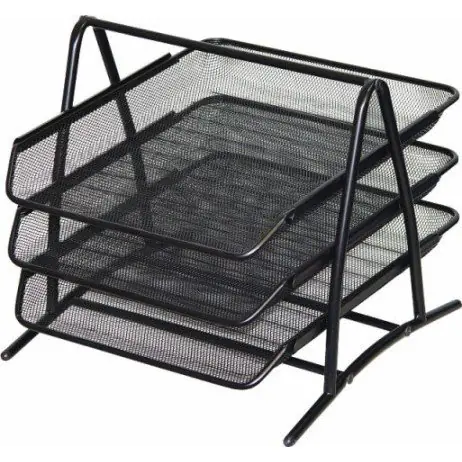 ⁨Document shelf NATUNA A4 mesh black (3pcs) 350x300x275mm⁩ at Wasserman.eu