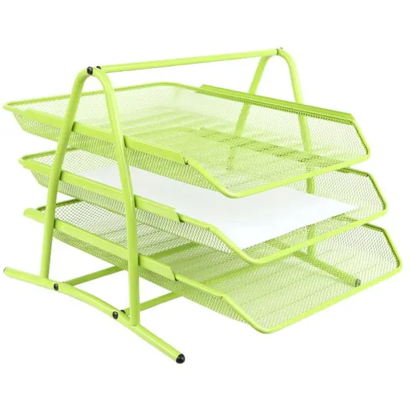 Półka na dokumenty NATUNA A4 siatka limonkowa (3szt) 350x300x275mm w sklepie Wasserman.eu