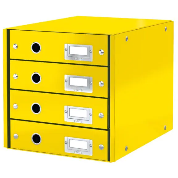 ⁨Container with 4 drawers Leitz C&S, yellow 60490016⁩ at Wasserman.eu