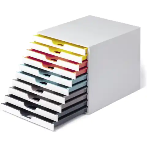 ⁨Pojemnik z dziesięcioma kolorowymi szufladkami VARICOLOR mix 10, 763027 DURABLE⁩ w sklepie Wasserman.eu