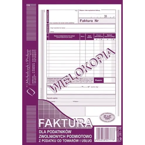 ⁨201-3E Fakt.dla zw.podm.z pod.A5 (pion) MICHALCZYK I PROKOP⁩ w sklepie Wasserman.eu