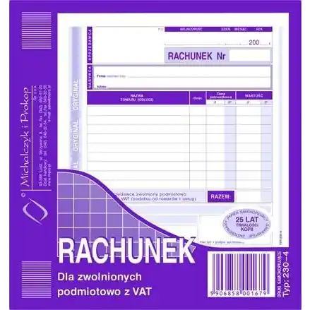 ⁨230-4 Rachunek MICHALCZYK&PROKOP 2/3 A5 80 kartek⁩ w sklepie Wasserman.eu