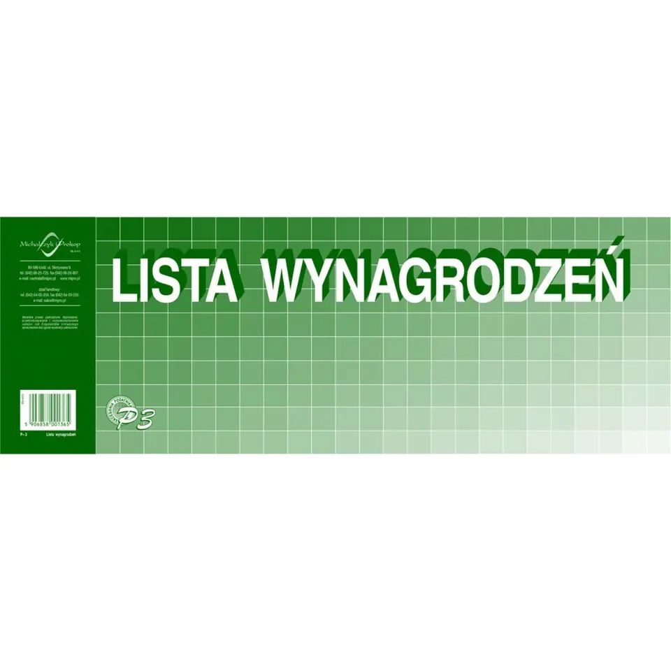 ⁨P-3 Lista wynagrodzeń 1/2 A-3 MICHALCZYK&PROKOP⁩ w sklepie Wasserman.eu