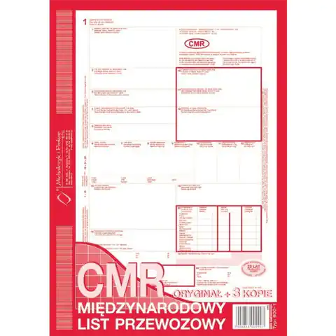 ⁨800-1N CMR A4 80kartek 1+3 numerowany międzynarodowy list przewozowy M&P⁩ w sklepie Wasserman.eu