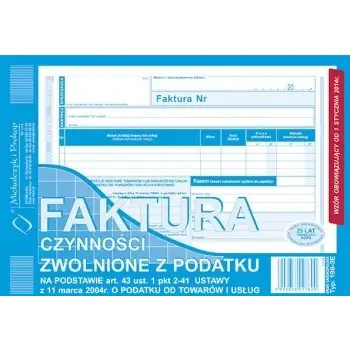 ⁨198-3E Faktura czynności zwolnione z podatku A5 (o+1k)Michalczyk i Prokop⁩ w sklepie Wasserman.eu