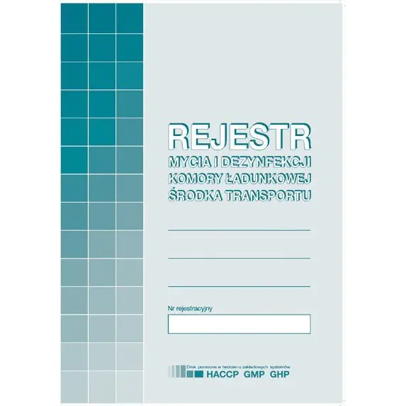 ⁨H-91-3 Rejestr mycia i dezynfekcji komory ładunkowej MICHALCZYK⁩ w sklepie Wasserman.eu