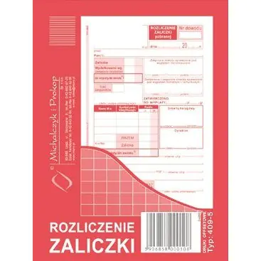 ⁨409-5 Rozliczenie zaliczki A6 40 kartek Michalczyk i Prokop⁩ w sklepie Wasserman.eu