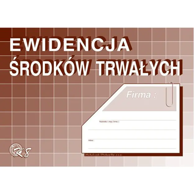 ⁨K-8 Ewidencja środków trwałych A5 Michalczyk i Prokop⁩ w sklepie Wasserman.eu