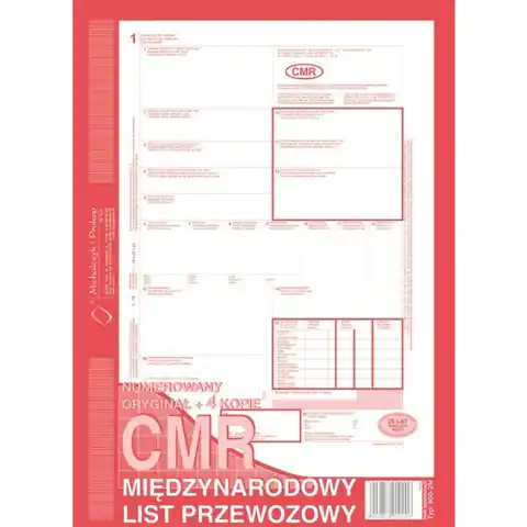 ⁨800-2N CMR A4 80kartek 1+4 numerowany międzynarodowy list przewozowy M&P⁩ w sklepie Wasserman.eu