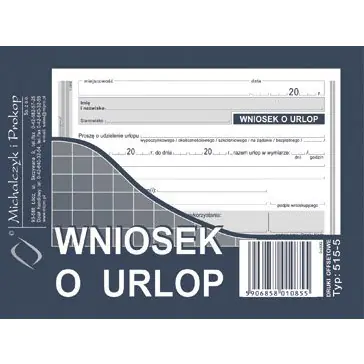 ⁨515-5 Wniosek o urlop MICHALCZYK&PROKOP A6 40 kartek⁩ w sklepie Wasserman.eu