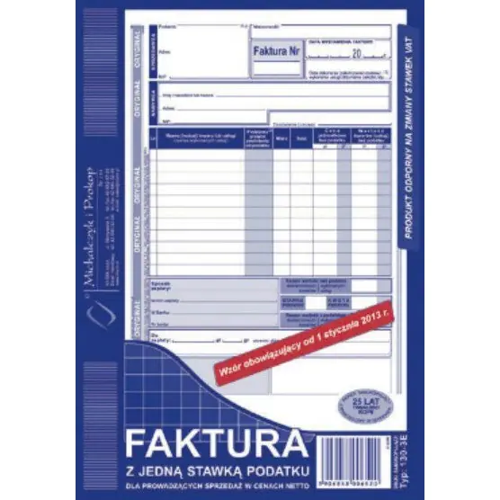 ⁨130-3U/E Faktura VAT A5z jedn.st pod.(pion)MICHALCZYK I PROKOP⁩ w sklepie Wasserman.eu