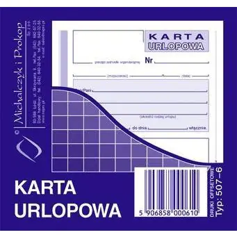 ⁨507-6 Karta urlopowa 2/3 A6 40 kartek Michalczyk i Prokop⁩ w sklepie Wasserman.eu