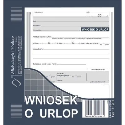 ⁨513-4 WU Wniosek o udz.urlopu 2/3 A5 MICHALCZYK I PROKOP⁩ w sklepie Wasserman.eu