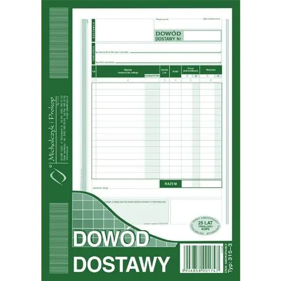 ⁨315-3 Dowód dostawy A5 80 kartek Michalczyk i Prokop⁩ w sklepie Wasserman.eu