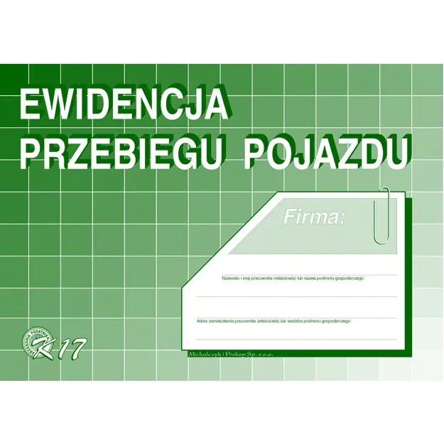 ⁨K17 Ewidencja przebiegu pojazdu (bez kosztów) A5 Michalczyk i Prokop⁩ w sklepie Wasserman.eu